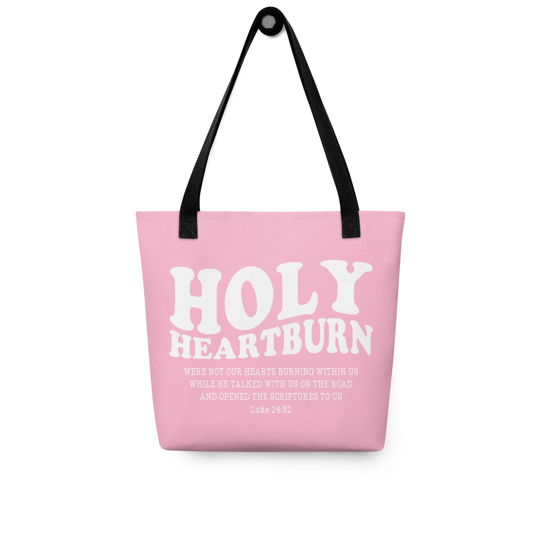 Christian Tote Bag Holy Heartburn Pink Tote Bags   