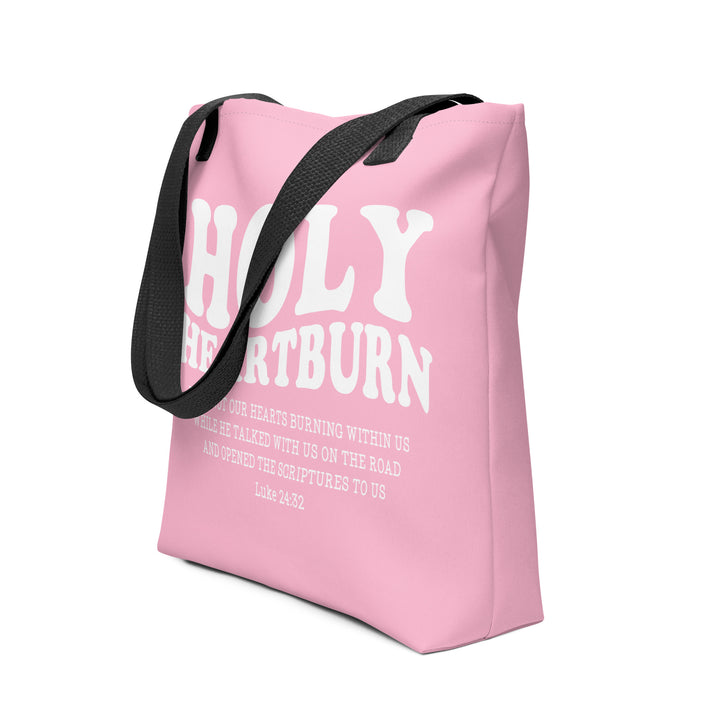 Christian Tote Bag Holy Heartburn Pink Tote Bags   