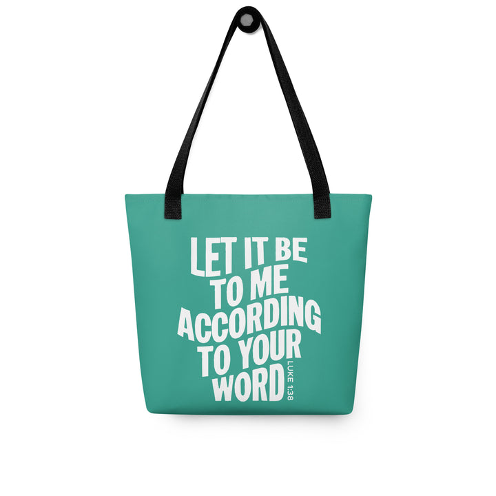 Christian Tote Bag According To Your Word Teal Tote Bags   