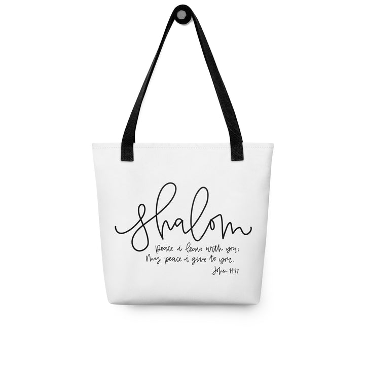 Christian Tote Bag Shalom White Tote Bags   