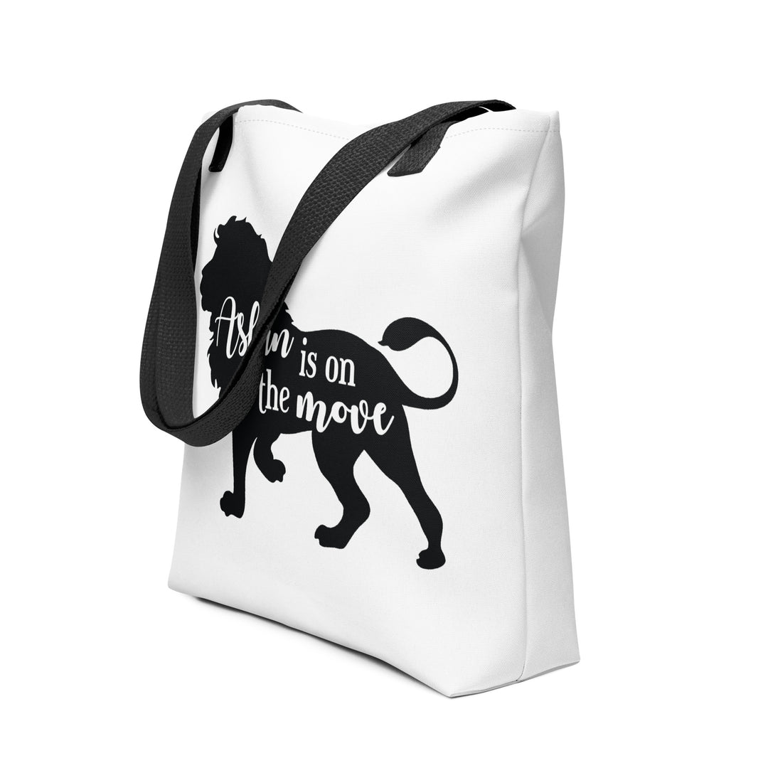 Christian Tote Bag Aslan Is On Move Tote Bags   