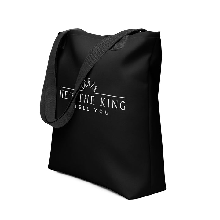 Christian Tote Bag He's The King Black Tote Bags   