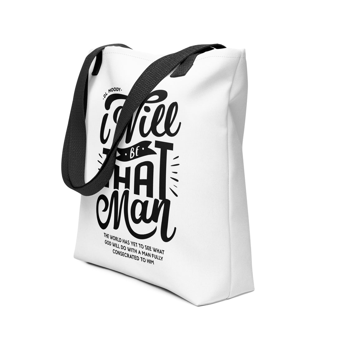 Christian Tote Bag I WIll Be That Man White Tote Bags   