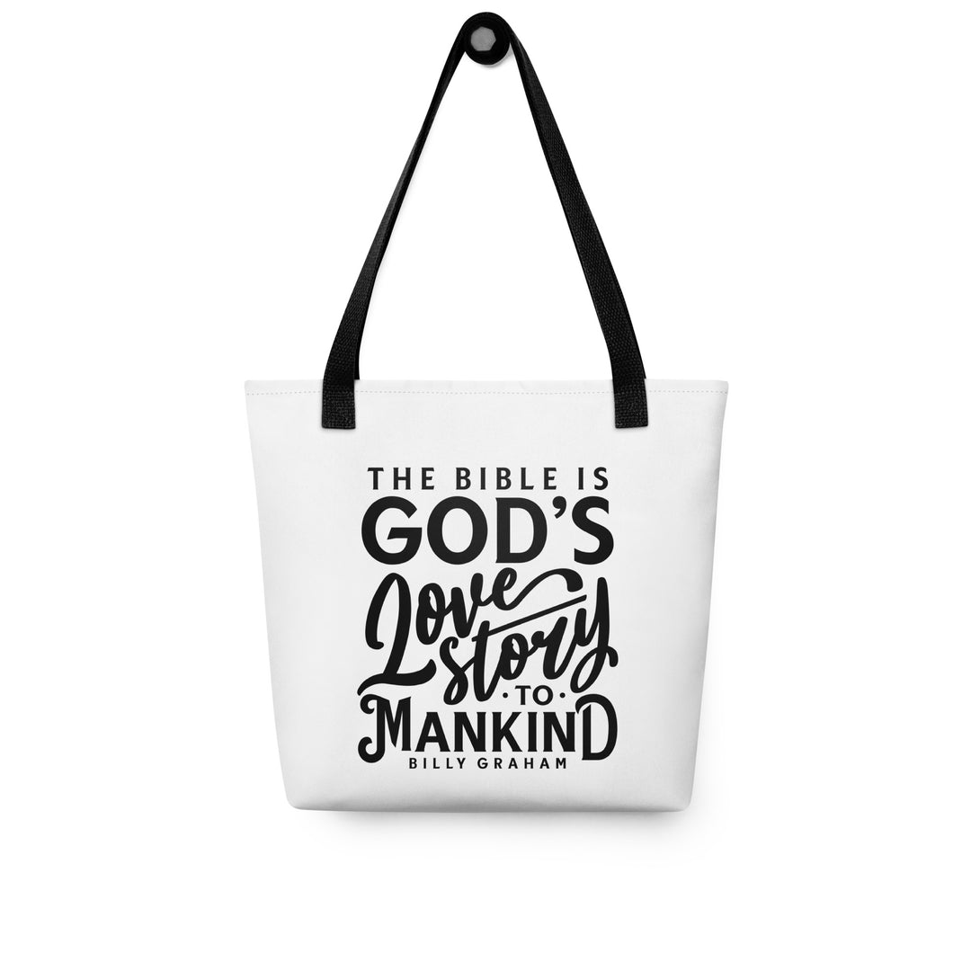 Christian Tote Bag God's Love Story White Tote Bags   