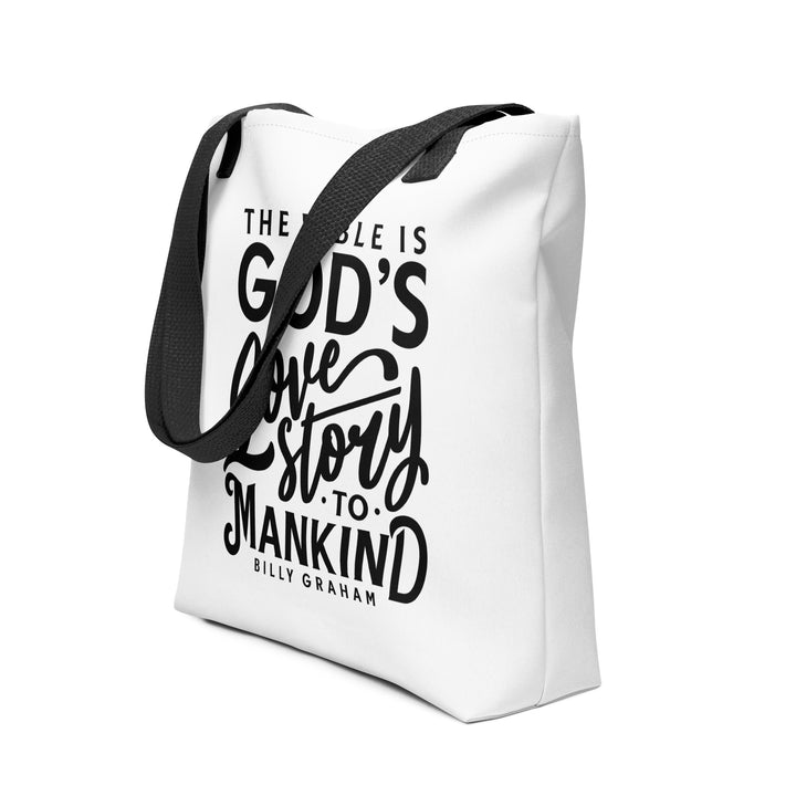 Christian Tote Bag God's Love Story White Tote Bags   