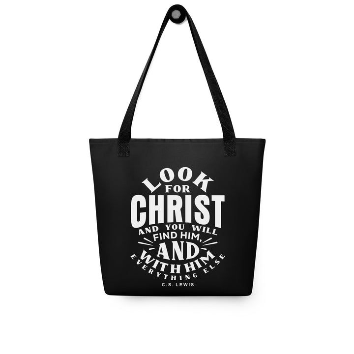 Christian Tote Bag Look For Christ Black Tote Bags   