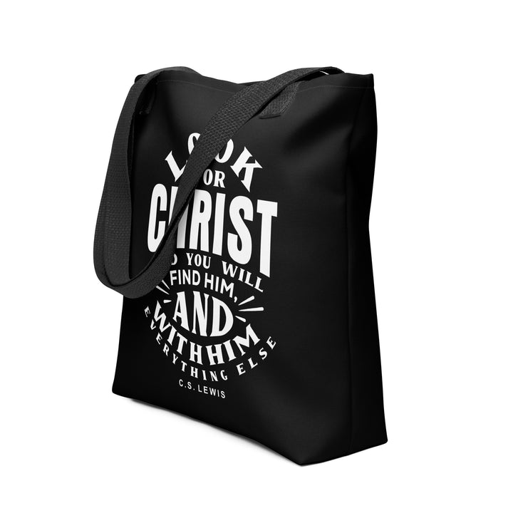 Christian Tote Bag Look For Christ Black Tote Bags   