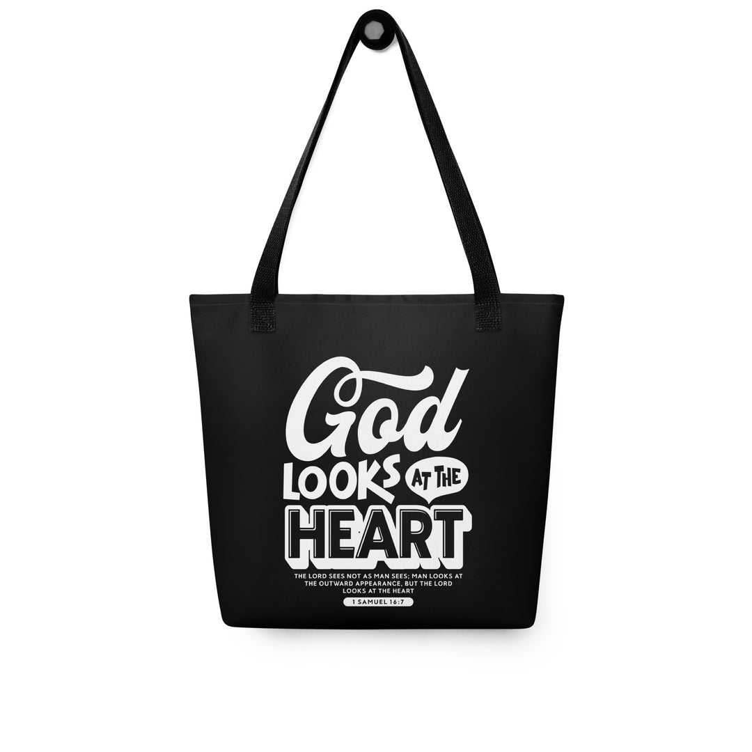 Christian Tote Bag Looks At Heart Black Tote Bags   