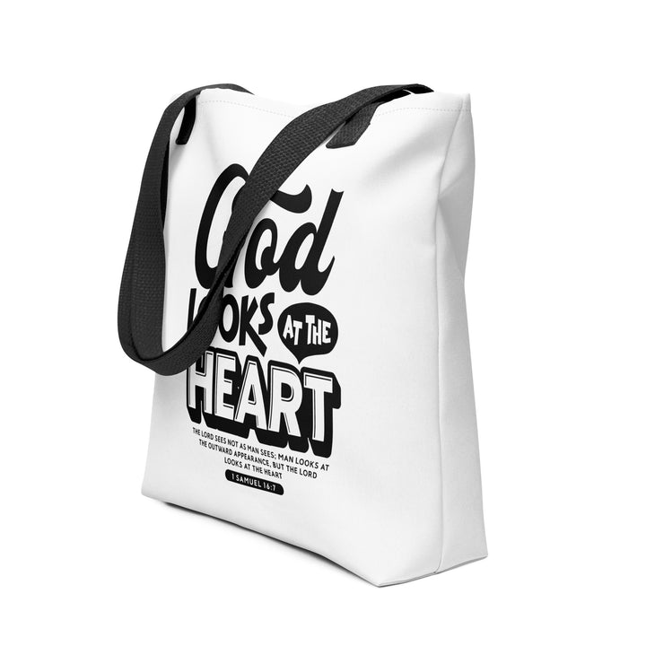 Christian Tote Bag Looks At Heart White Tote Bags   