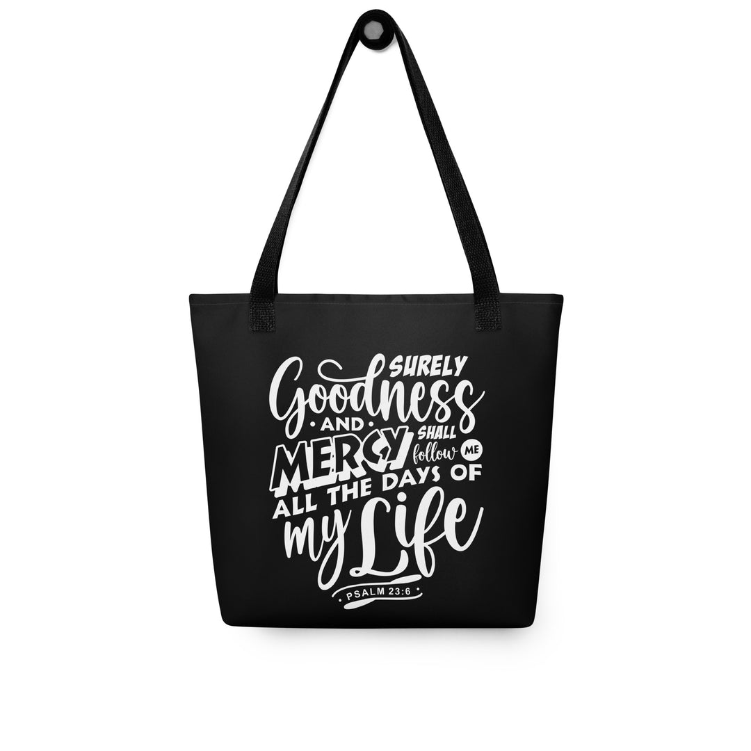 Christian Tote Bag Goodness and Mercy Black Tote Bags   