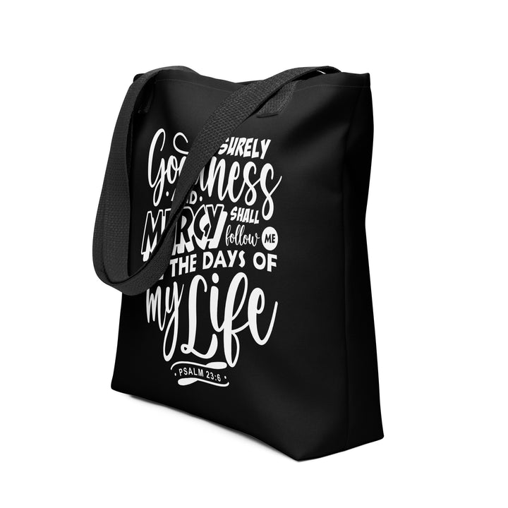 Christian Tote Bag Goodness and Mercy Black Tote Bags   