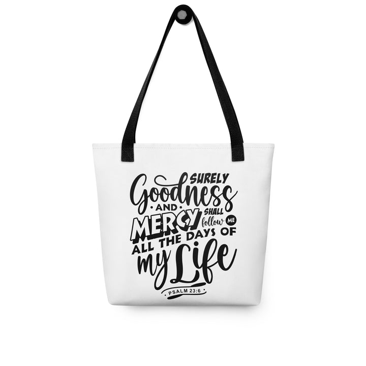 Christian Tote Bag Goodness and Mercy White Tote Bags   