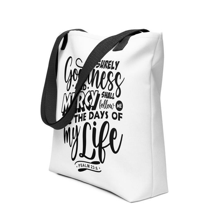 Christian Tote Bag Goodness and Mercy White Tote Bags   