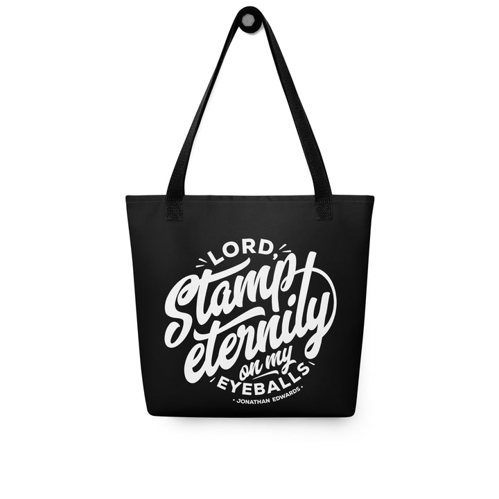 Christian Tote Bag Stamp Eternity Black Tote Bags   