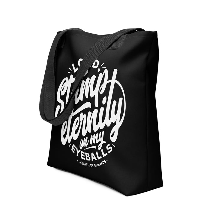 Christian Tote Bag Stamp Eternity Black Tote Bags   