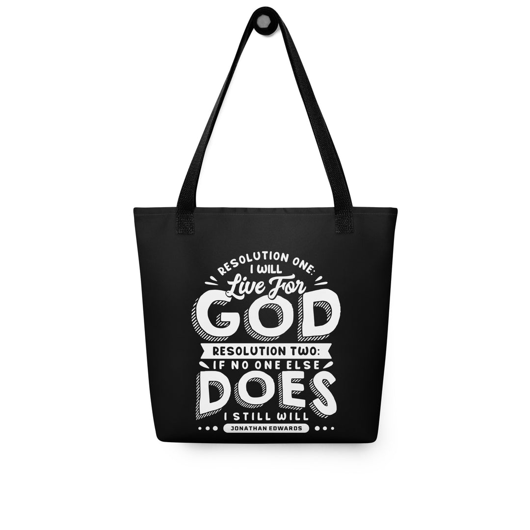 Christian Tote Bag Live For God Black Tote Bags   