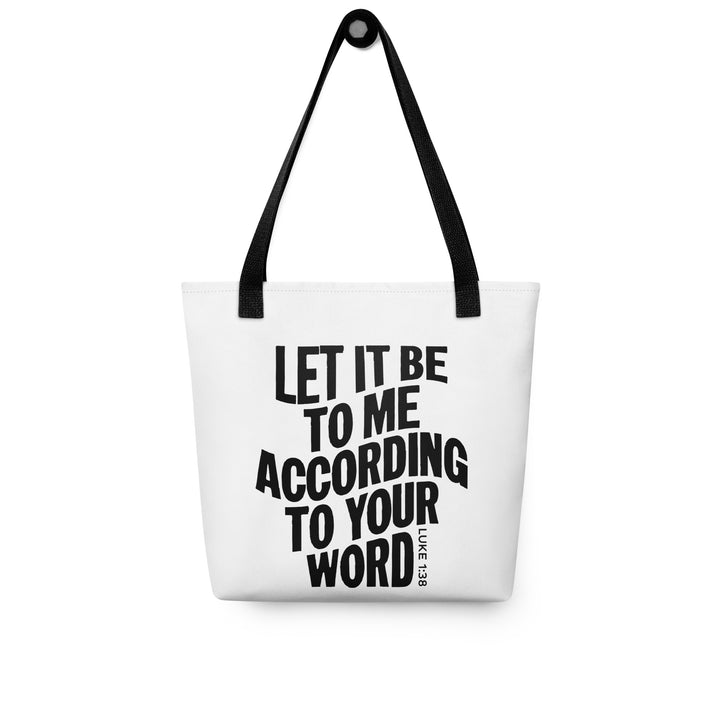 Christian Tote Bag According To Your Word White Tote Bags   