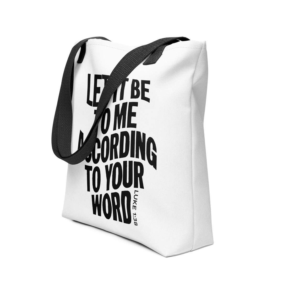 Christian Tote Bag According To Your Word White Tote Bags   