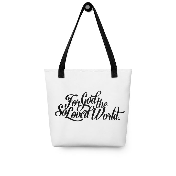 Christian Tote Bag God So Loved White Tote Bags   