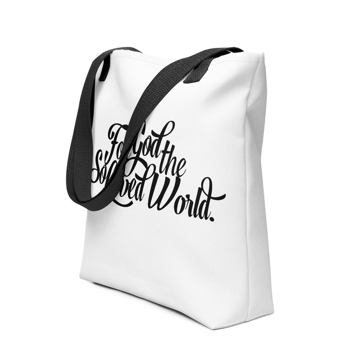 Christian Tote Bag God So Loved White Tote Bags   