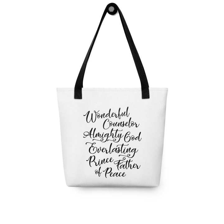 Christian Tote Bag Wonderful Counselor White Tote Bags   