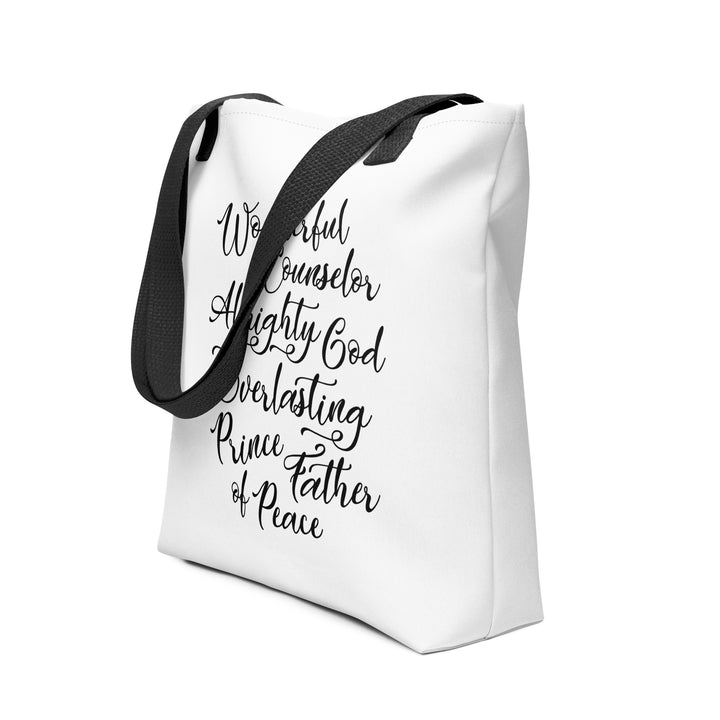 Christian Tote Bag Wonderful Counselor White Tote Bags   