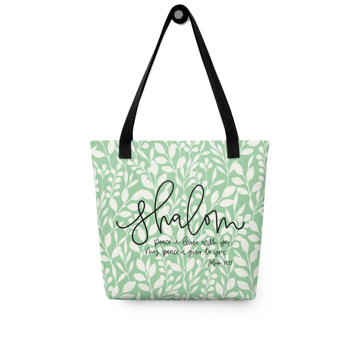 Christian Tote Bag Shalom Green Tote Bags   