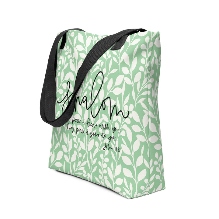 Christian Tote Bag Shalom Green Tote Bags   