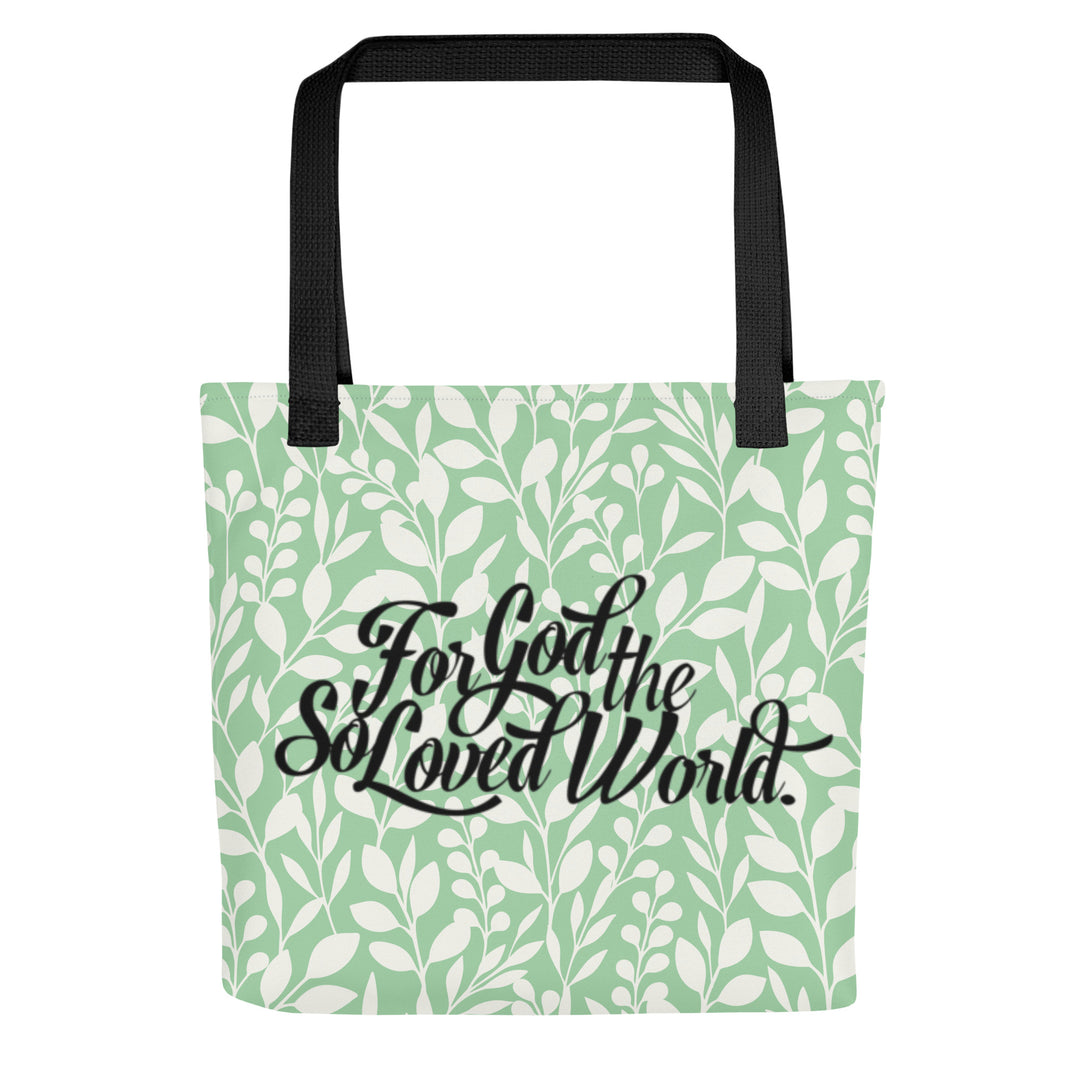 Christian Tote Bag God So Loved Green Tote Bags Default Title  