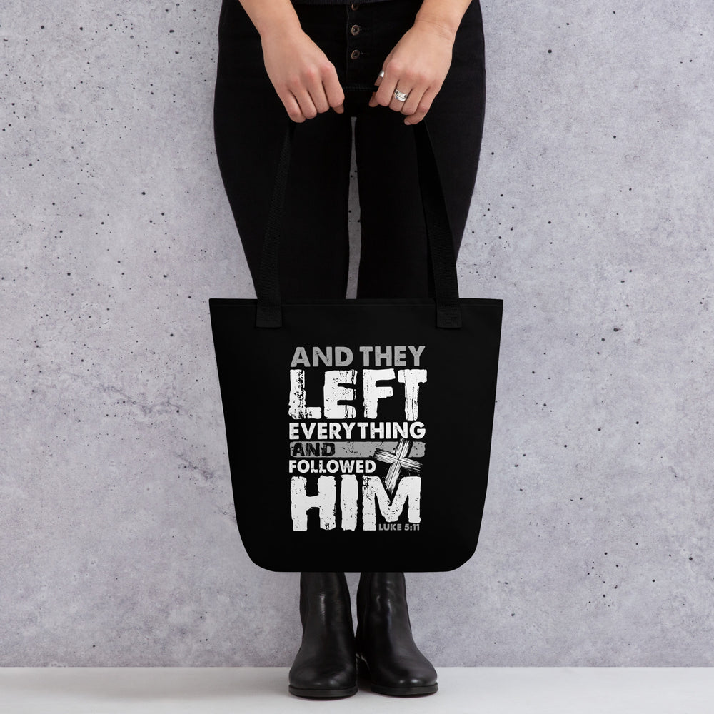 Christian Tote Bag Left Everything Black Tote Bags   