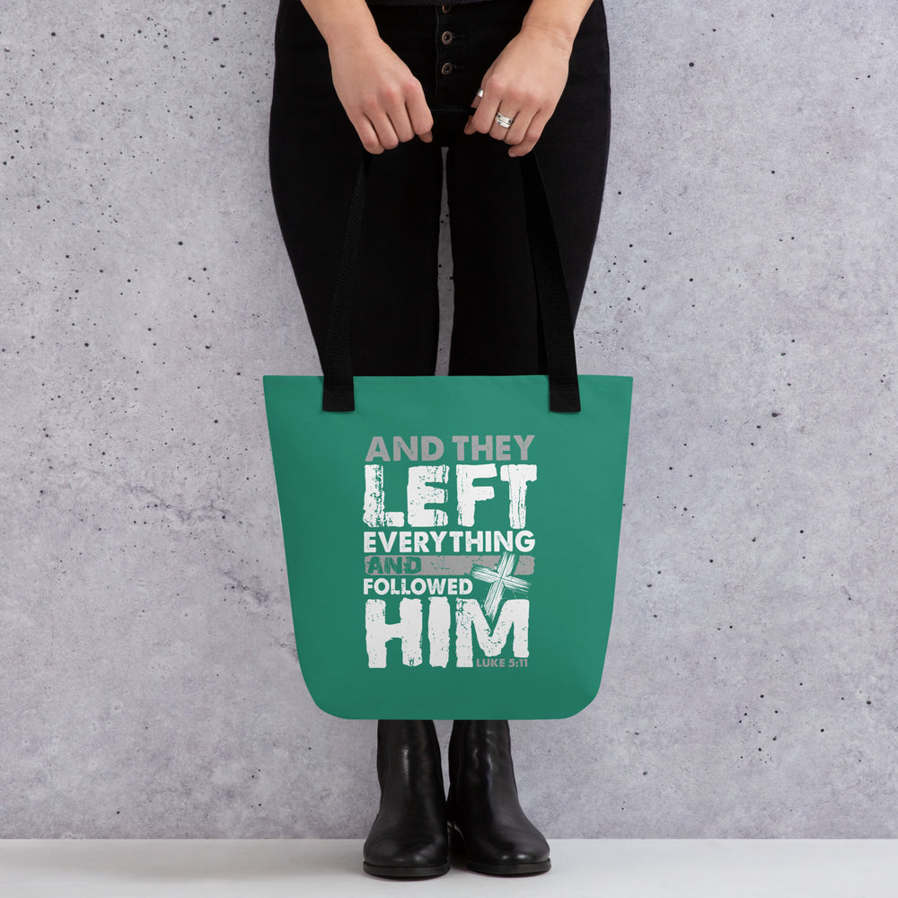 Christian Tote Bag Left Everything Green Tote Bags   