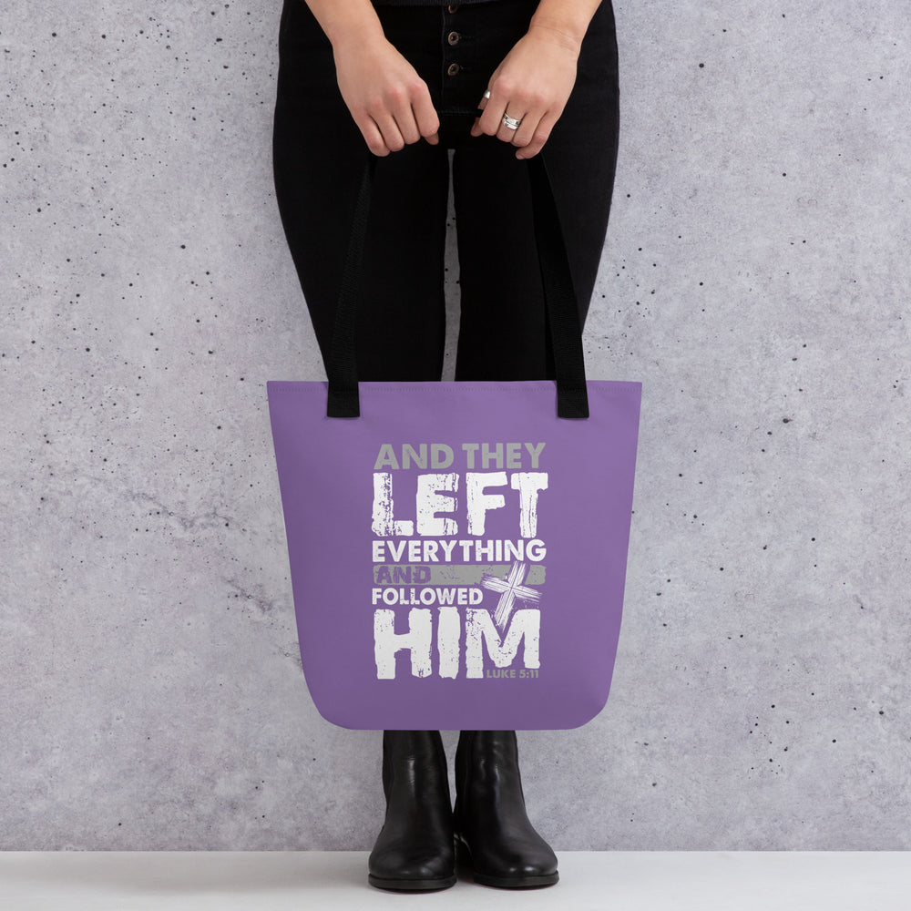 Christian Tote Bag Left Everything Purple Tote Bags   