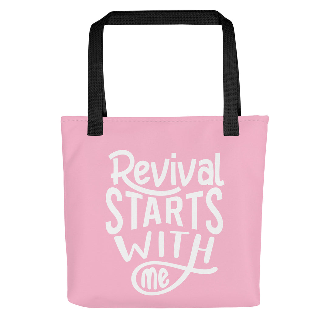 Christian Tote Bag Revival Starts With Me Pink Tote Bags Default Title  