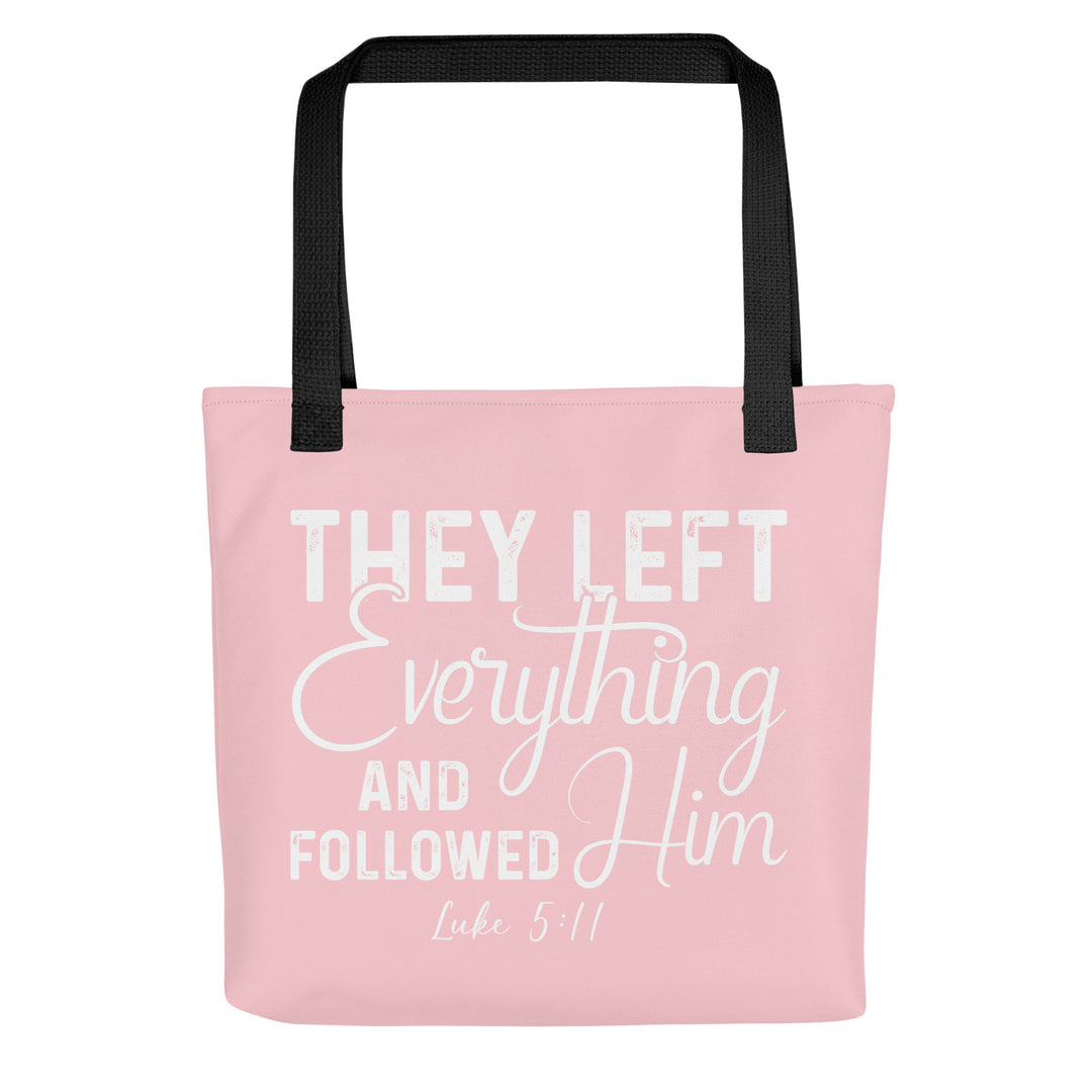 Christian Tote Bag Left Everything Script Pink Tote Bags Default Title  