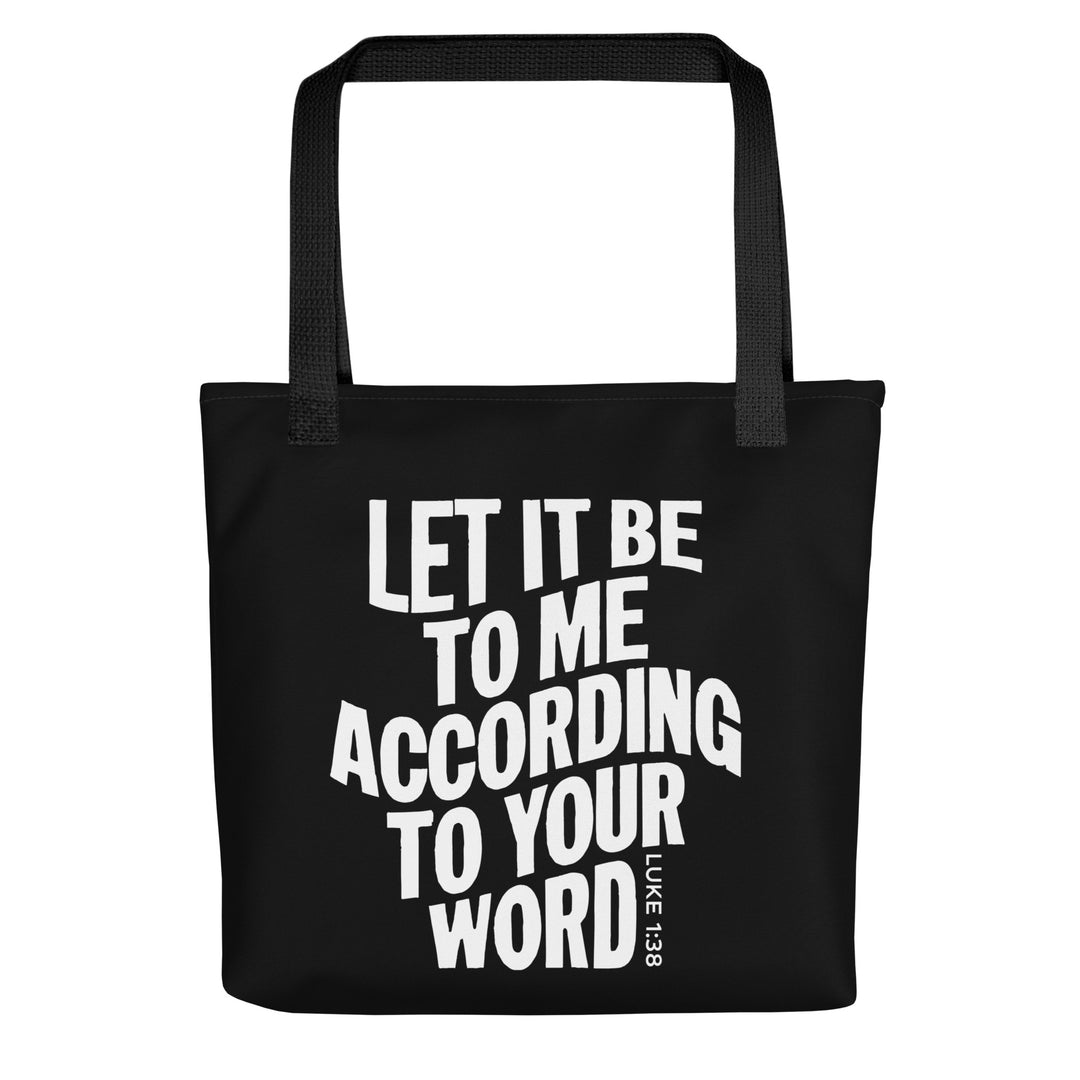 Christian Tote Bag According To Your Word Black Tote Bags Default Title  