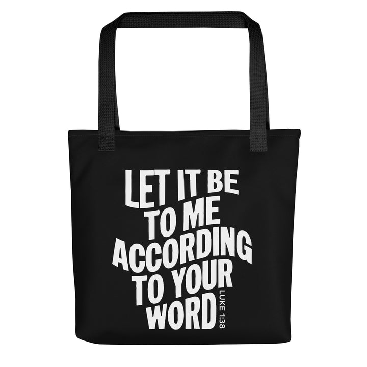 Christian Tote Bag According To Your Word Black Tote Bags Default Title  