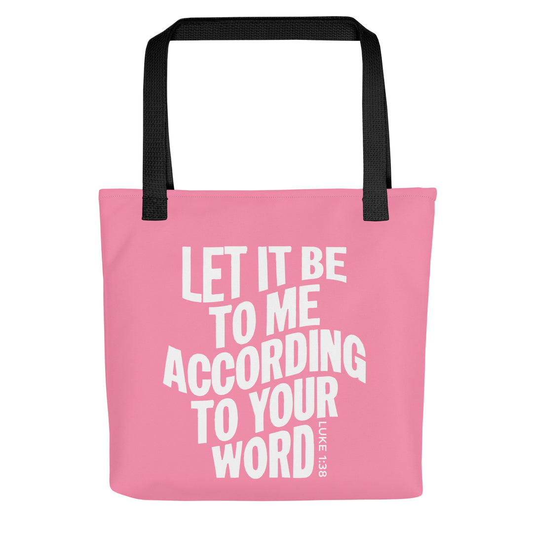 Christian Tote Bag According To Your Word Pink Tote Bags Default Title  