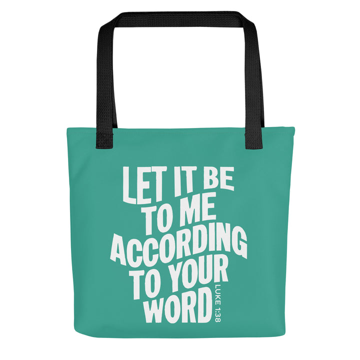 Christian Tote Bag According To Your Word Teal Tote Bags Default Title  