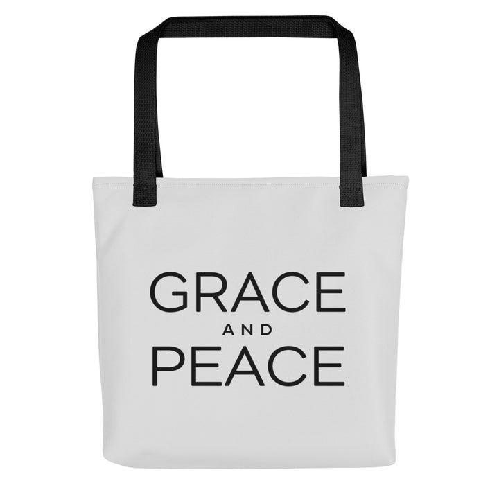 Christian Tote Bag Grace and Peace Light Gray Tote Bags Default Title  