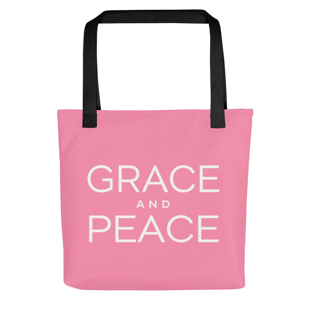 Christian Tote Bag Grace and Peace Pink Tote Bags Default Title  