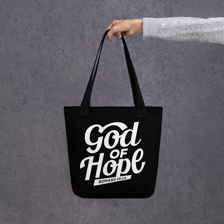 Christian Tote Bag God of Hope Black Tote Bags   