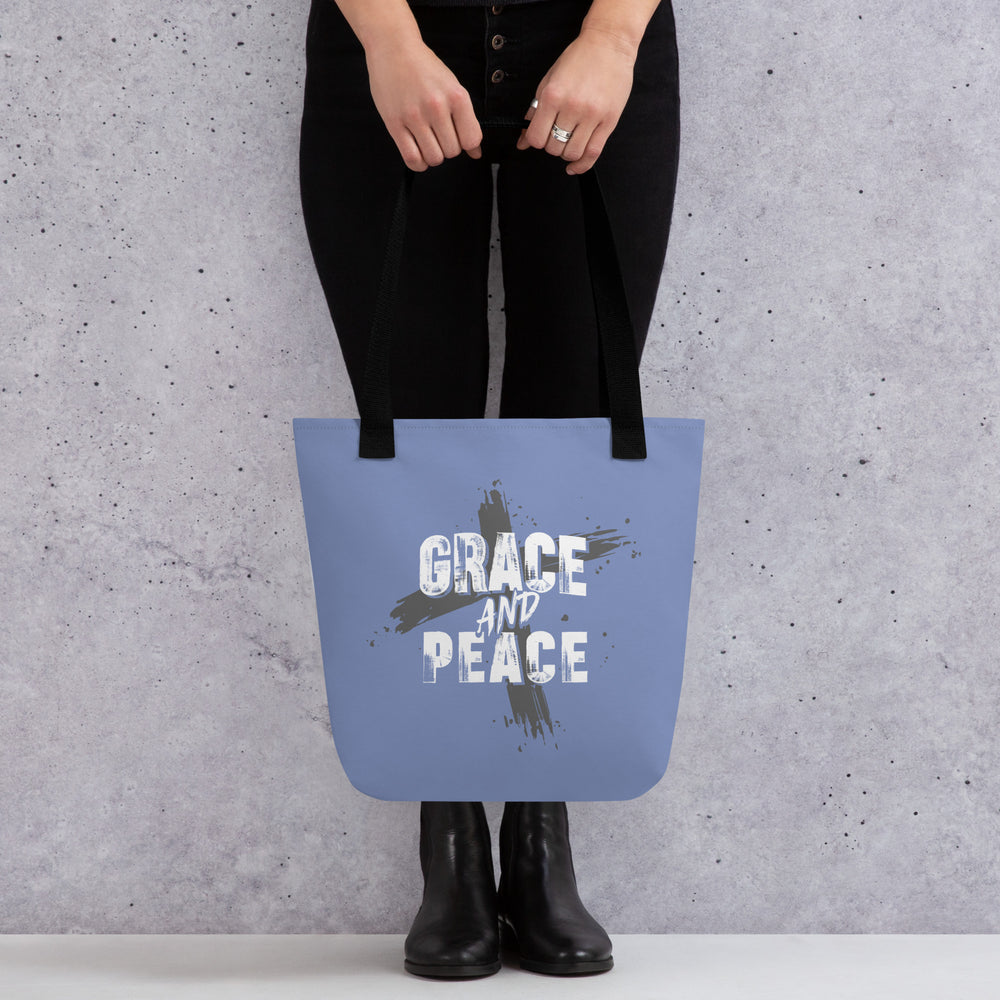 Christian Tote Bag Grace and Peace Cross Tote Bags   