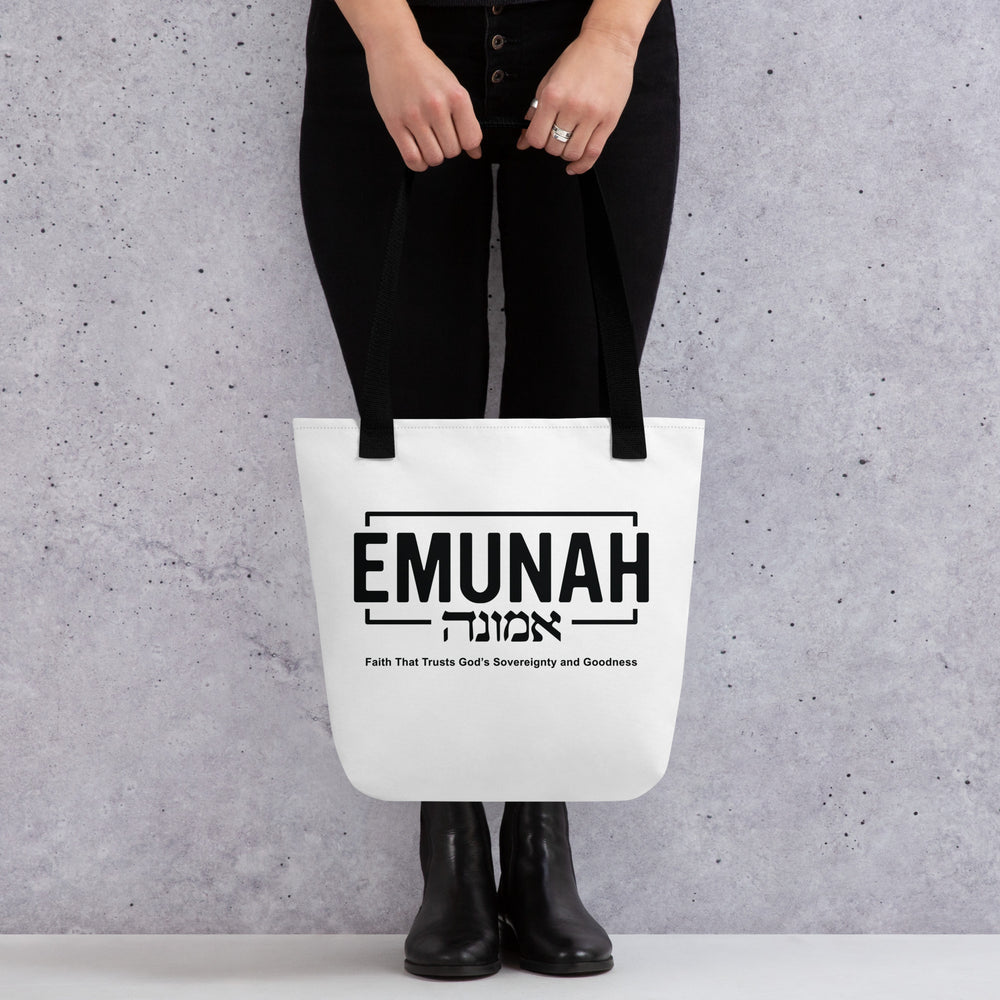 Christian Tote Bag Emunah Faith That Trusts Tote Bags   