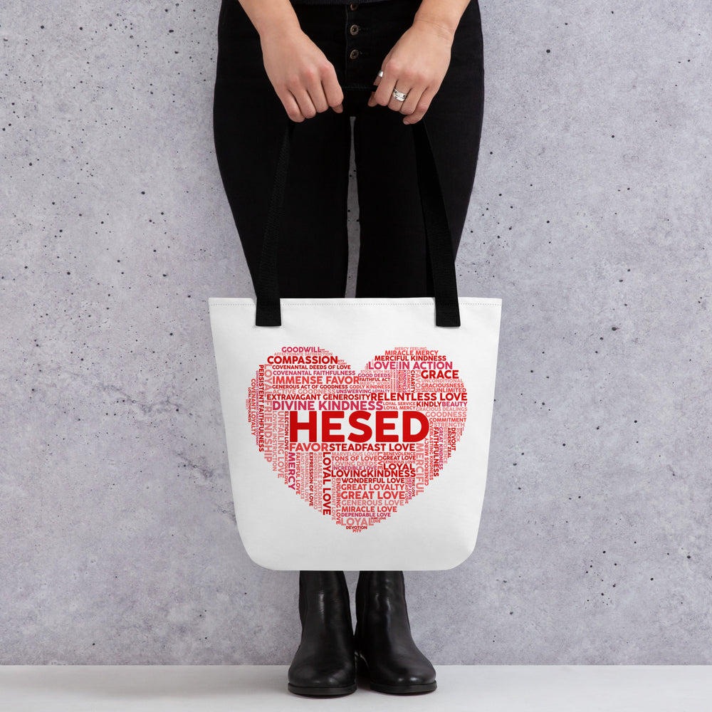 Christian Tote Bag Hesed Heart Cloud Tote Bags   