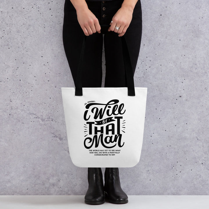 Christian Tote Bag I WIll Be That Man White Tote Bags   