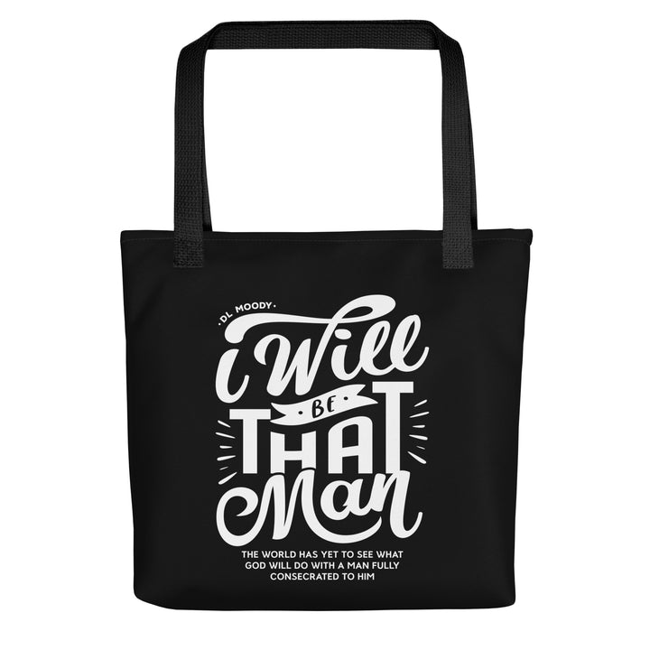 Christian Tote Bag I Will Be That Man Black Tote Bags Default Title  