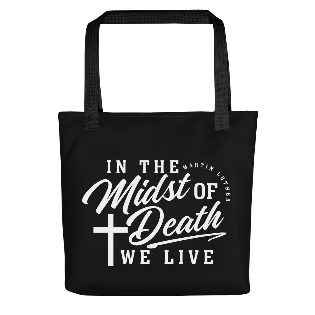 Christian Tote Bag Midst of Death Black Tote Bags Default Title  