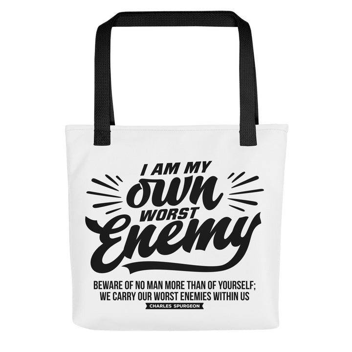 Christian Tote Bag Worst Enemy White Tote Bags Default Title  