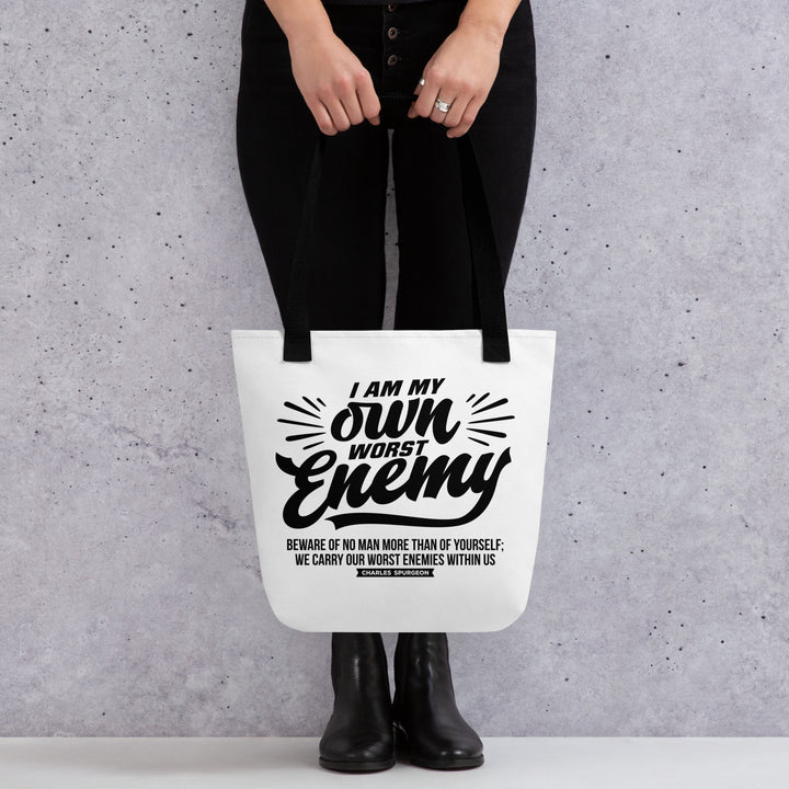 Christian Tote Bag Worst Enemy White Tote Bags   