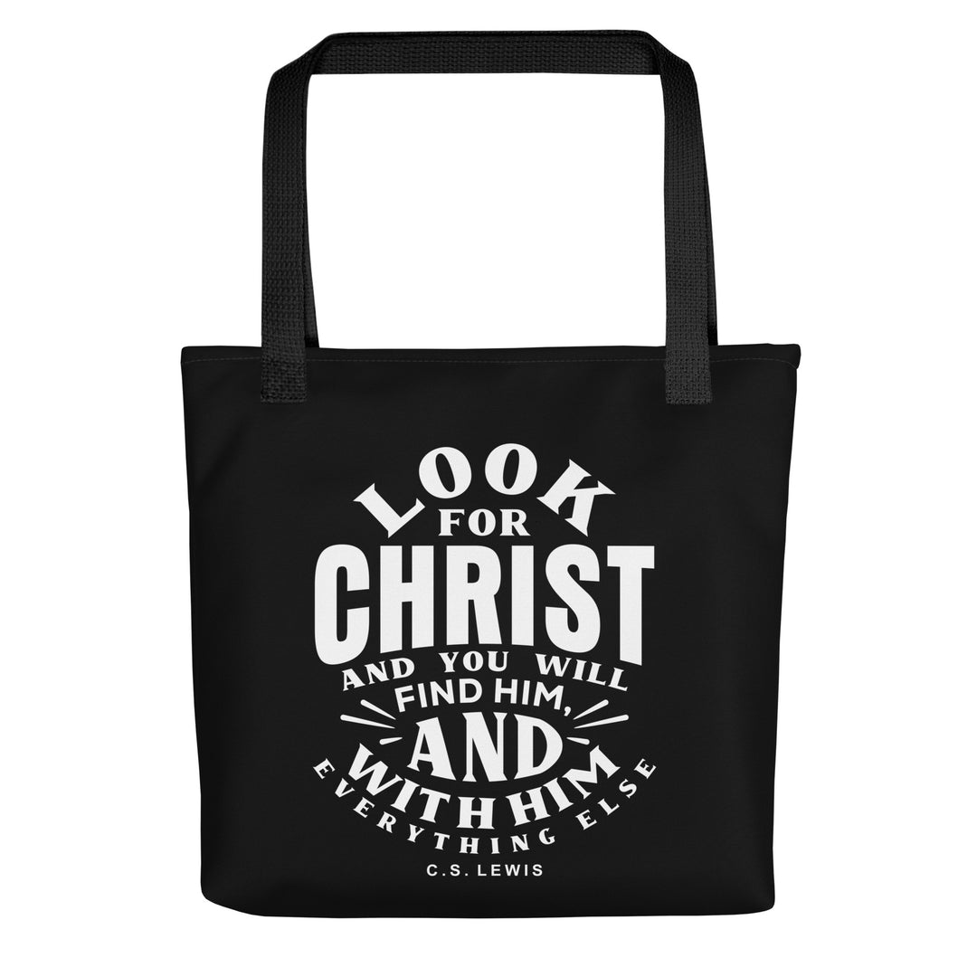 Christian Tote Bag Look For Christ Black Tote Bags Default Title  